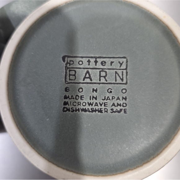 Pottery Barn Set Of 3 Vintage Aztec Graffito Bongo Green Mugs - Picture 5 of 8